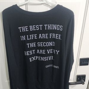 Black Coco Chanel Quote Sweater Medium
